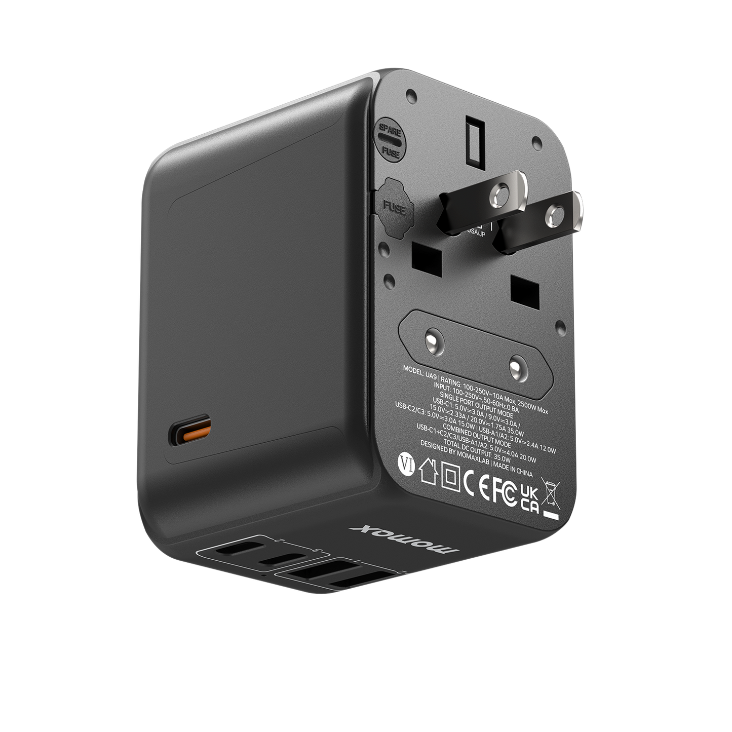 1-World 5-Port Travel Charger 35W