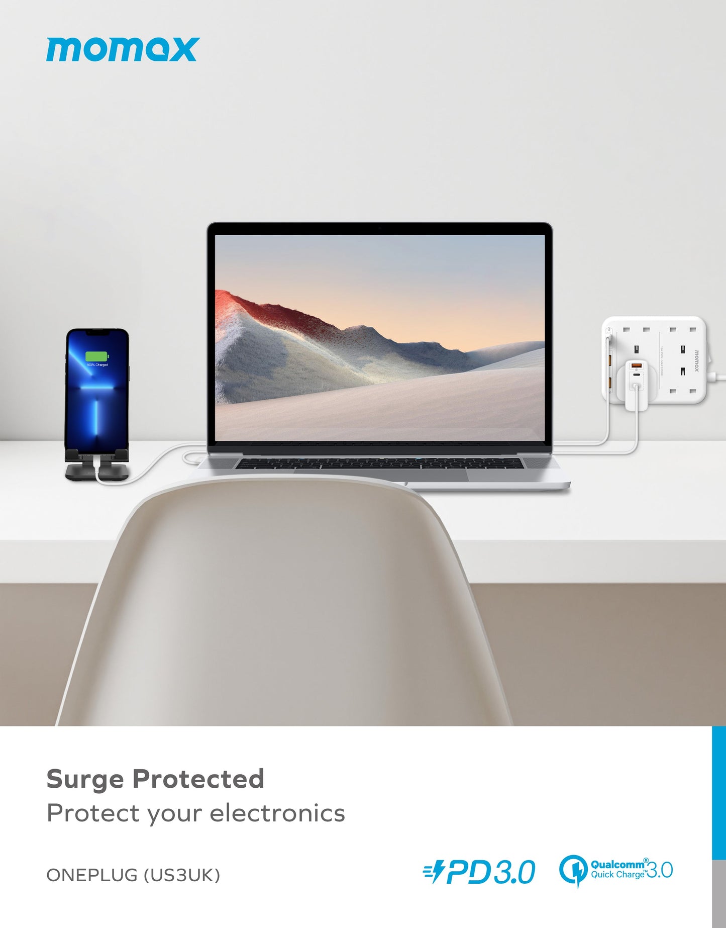 OnePlug 4 Outlet Power Strip With USB