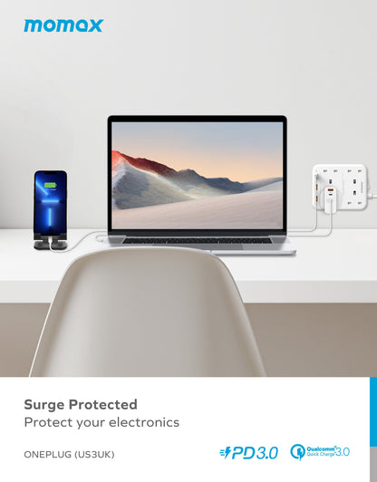 OnePlug 4 Outlet Power Strip With USB