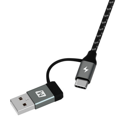 OneLink 4-in-1 USB-A & USB-C to Micro USB & USB-C Braided Cable 60W 1.2m