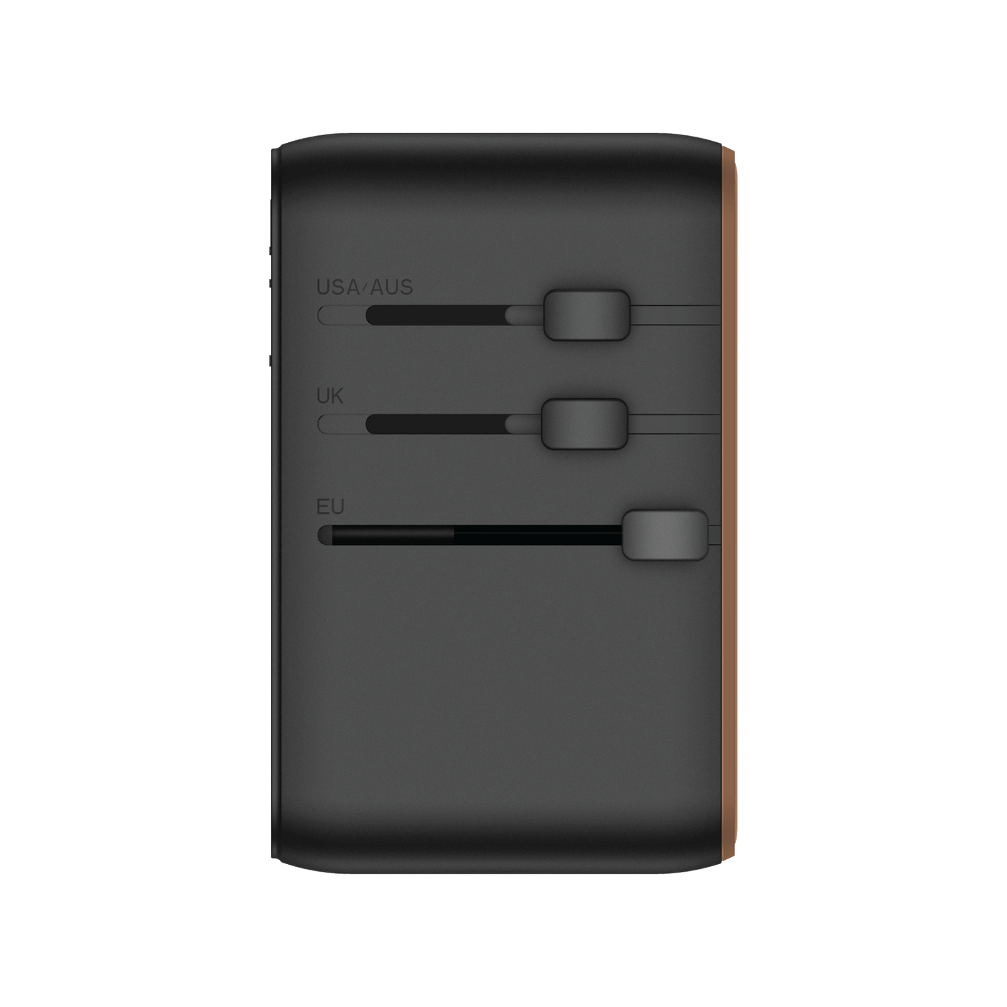 1-World+ 3-Port Travel Charger Built-In USB-C Cable 25W