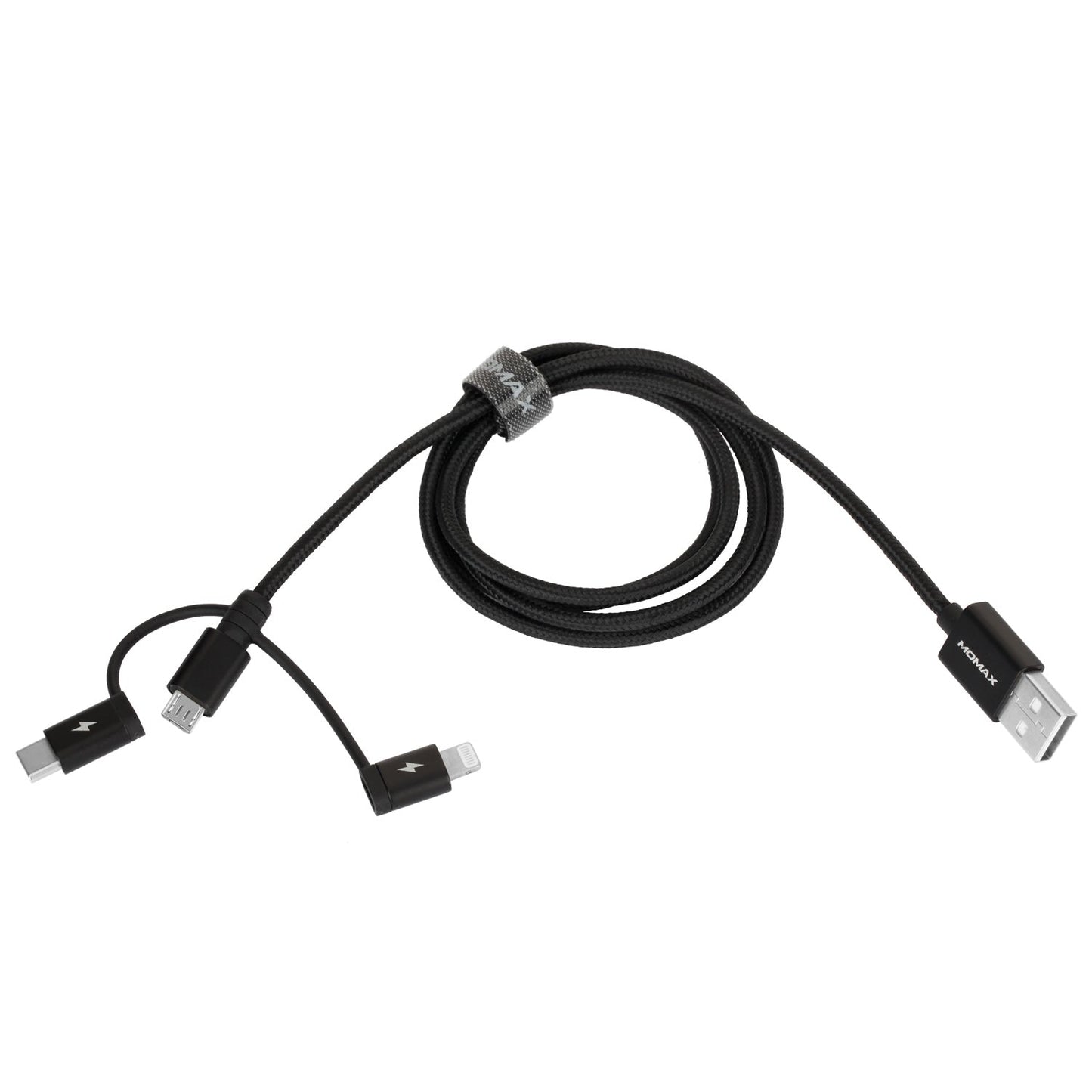 OneLink 3-in-1 USB-A to Micro USB & Lightning & USB-C Braided Cable 1m