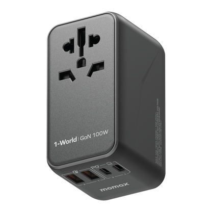 1-World Universal 4-Port Travel GaN Charger 100W