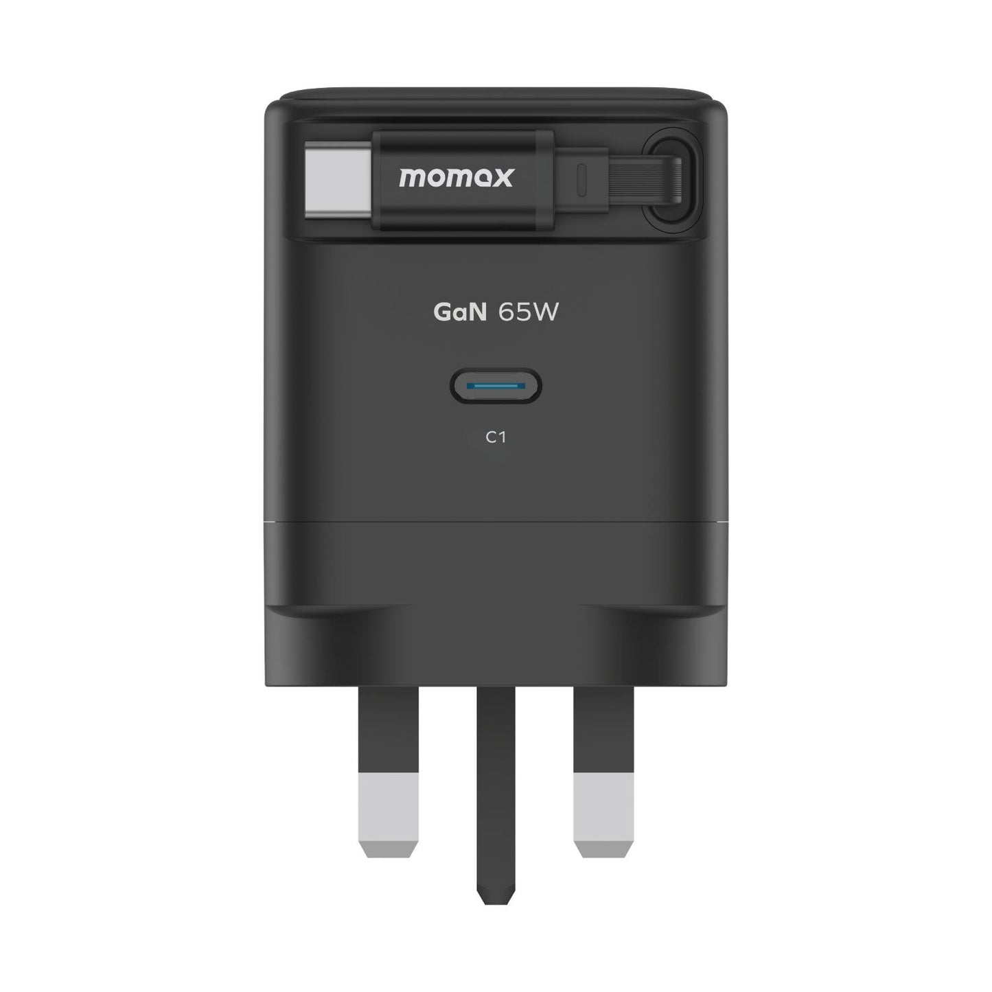 1-Charge+ 1-Port GaN Charger With Built-In USB-C Cable 65W