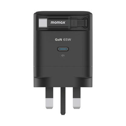 1-Charge+ 1-Port GaN Charger With Built-In USB-C Cable 65W