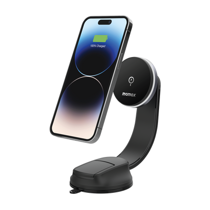 Q.Mag Mount5 Magnetic Wireless Charging Suction Cup Car Mount 15W