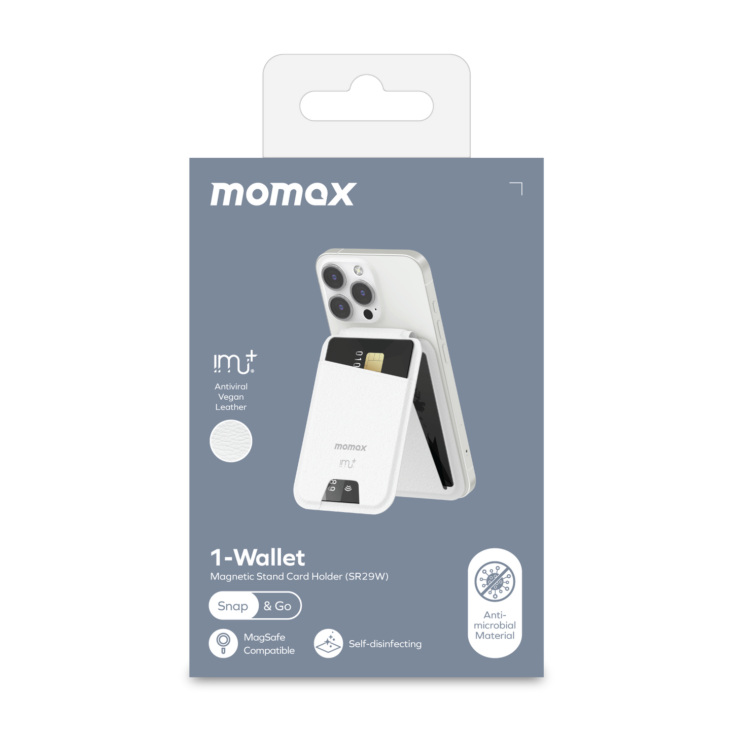 1-Wallet Vegan Leather Magnetic Card Holder with Stand