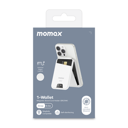 1-Wallet Vegan Leather Magnetic Card Holder with Stand