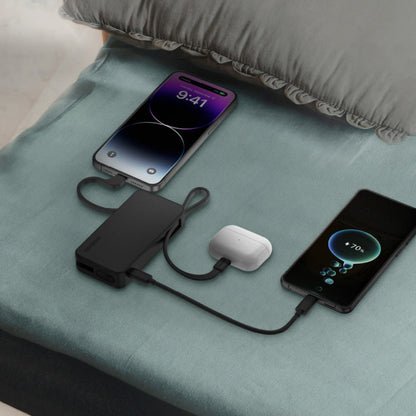 1-Power Vital+ Power Bank 10000mAh With Built-In USB-C and Lightning Cable