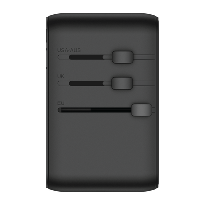 1-World+ 3-Port Travel Charger Built-In USB-C Cable 25W