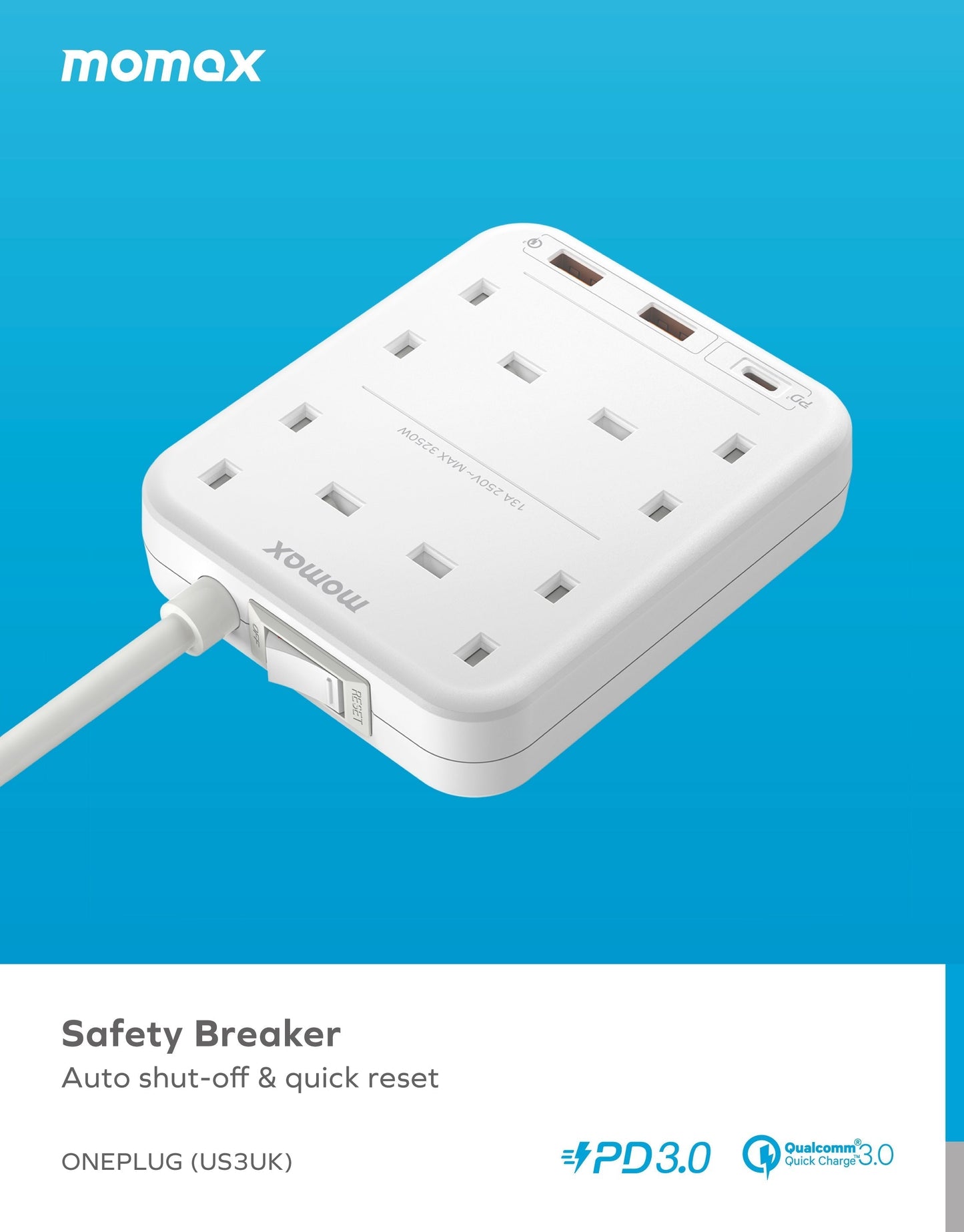 OnePlug 4 Outlet Power Strip With USB