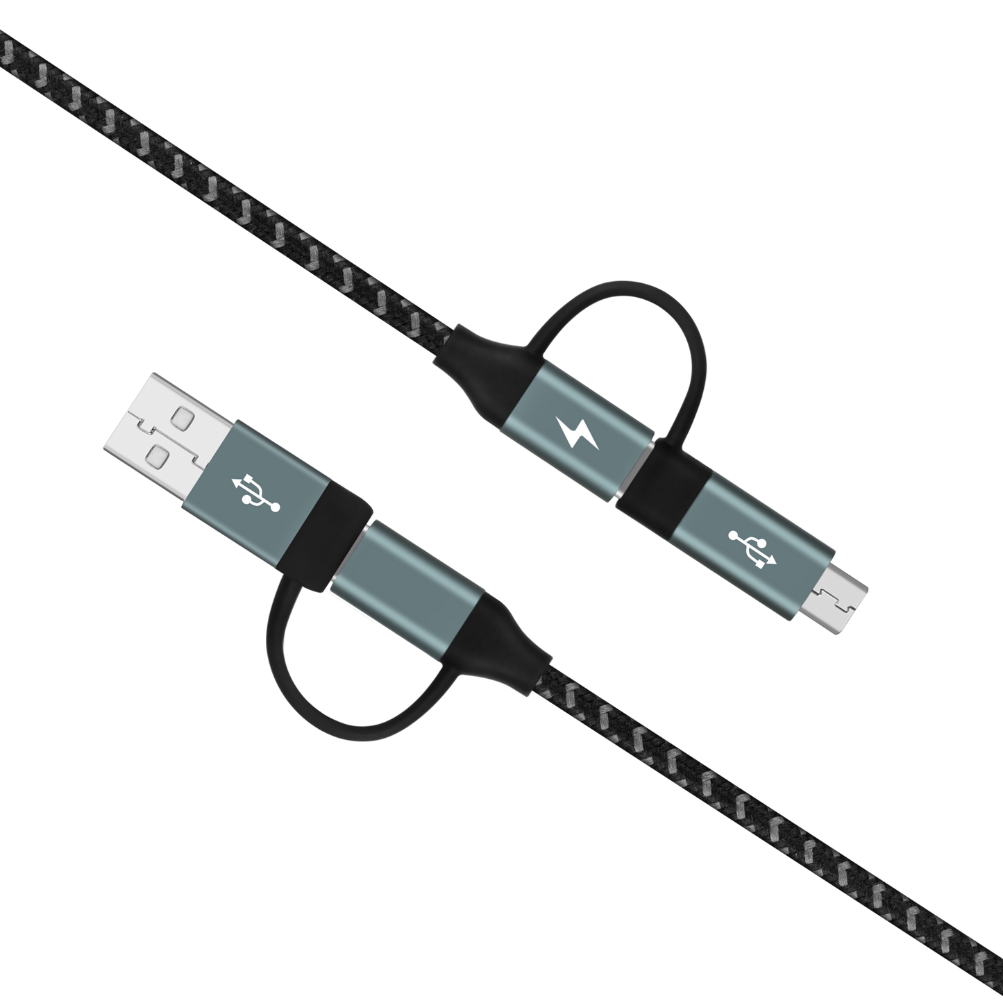 OneLink 4-in-1 USB-A & USB-C to Micro USB & USB-C Braided Cable 60W 1.2m