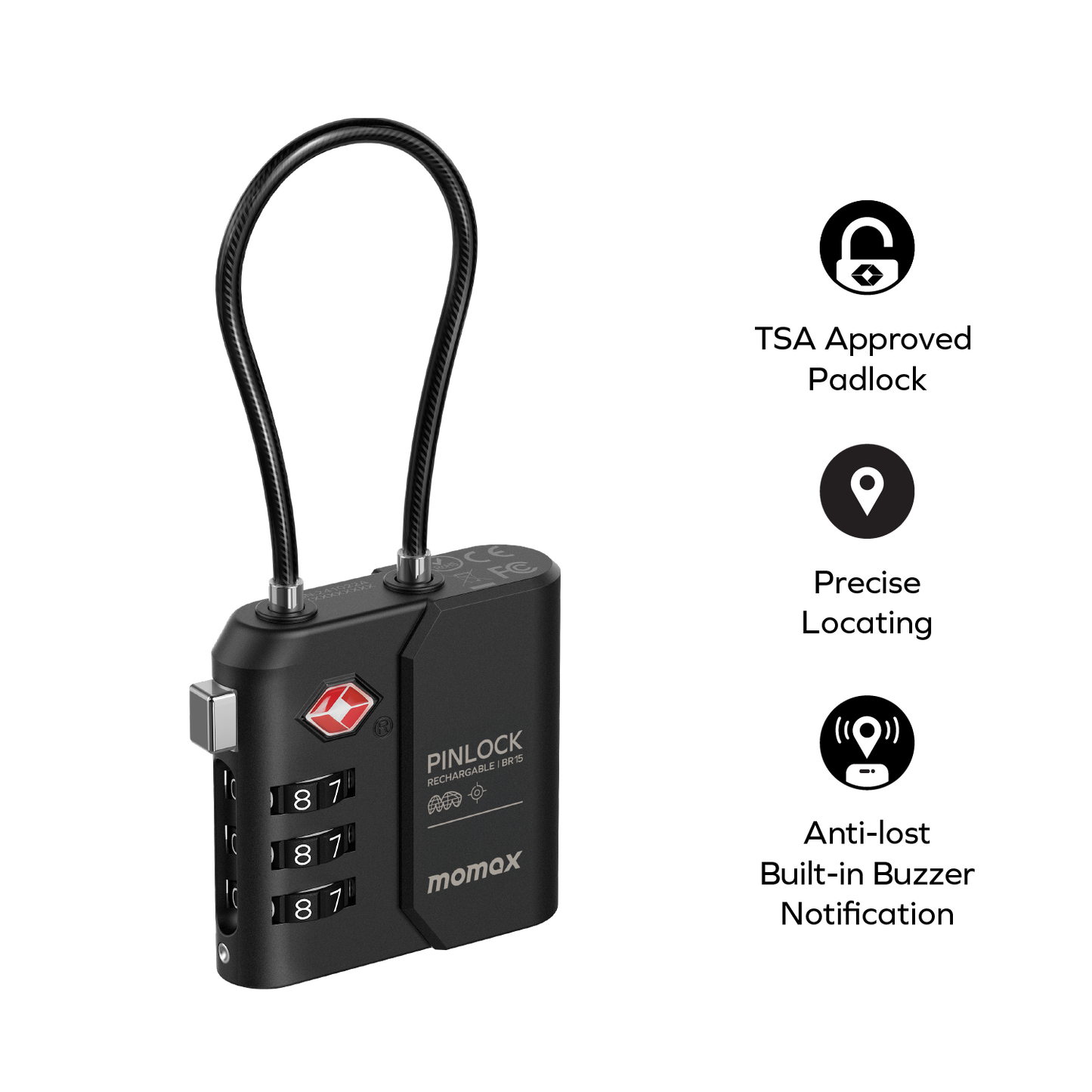 PinLock Find My Locator with TSA Padlock