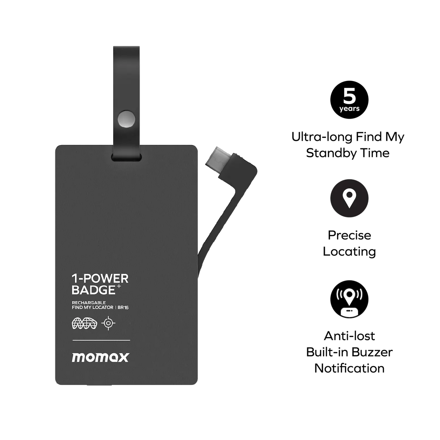 1-Power Badge+ Emergency Power Bank With Find My Locator