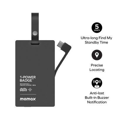1-Power Badge+ Emergency Power Bank With Find My Locator