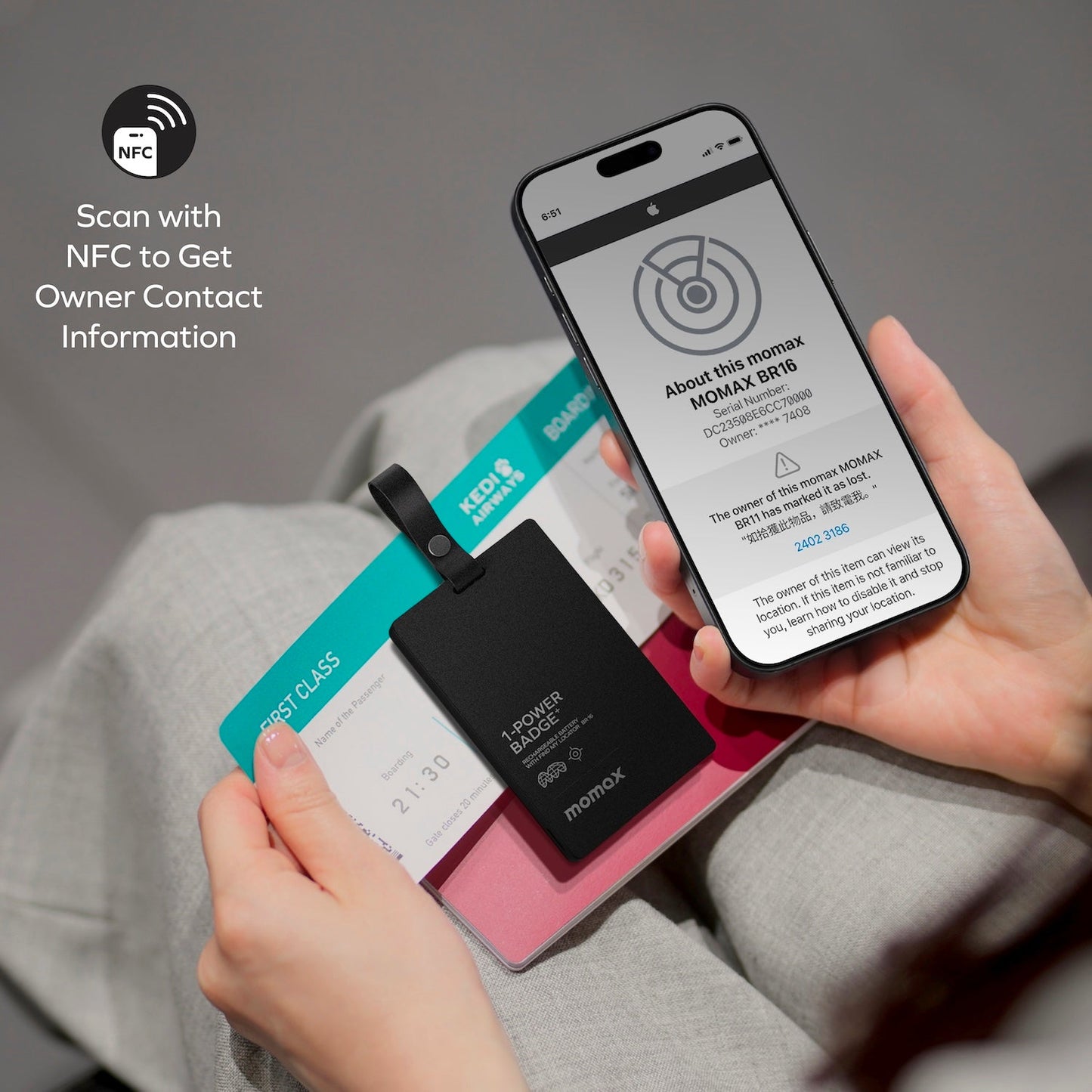 1-Power Badge+ Emergency Power Bank With Find My Locator