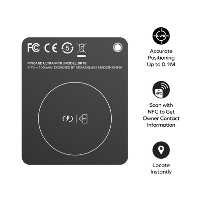 PinCard Ultra Mini Rechargeable Find My Mini Locator with UWB
