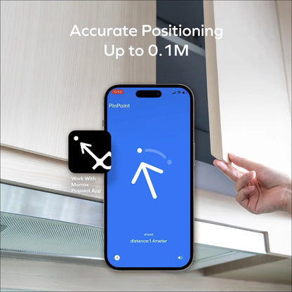 PinCard Ultra Rechargeable Find My Locator with UWB