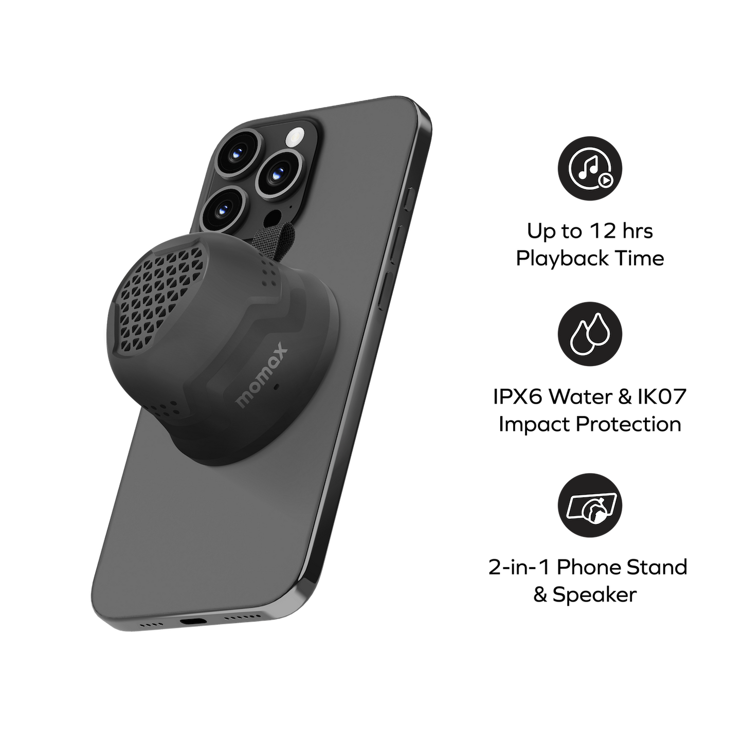 1-Vibe Go Rugged Magnetic Portable True Wireless Speaker