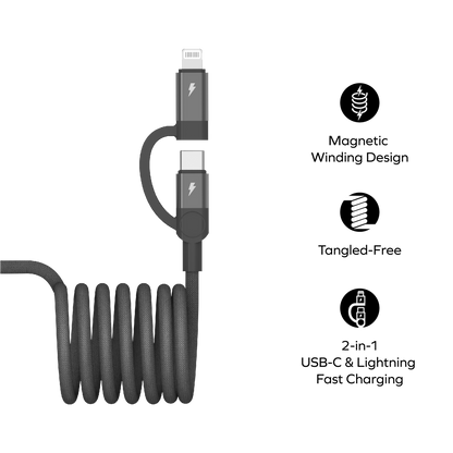 Mag.Link Duo Magnetic USB-C to USB-C & Lightning Cable 60W Up to 2m