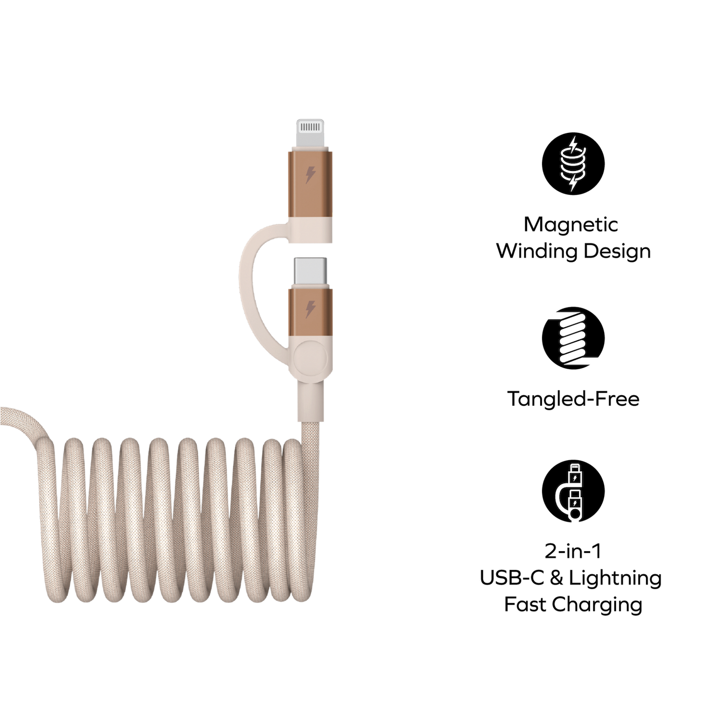 Mag.Link Duo Magnetic USB-C to USB-C & Lightning Cable 60W Up to 2m