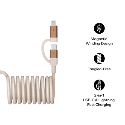 Mag.Link Duo Magnetic USB-C to USB-C & Lightning Cable 60W Up to 2m