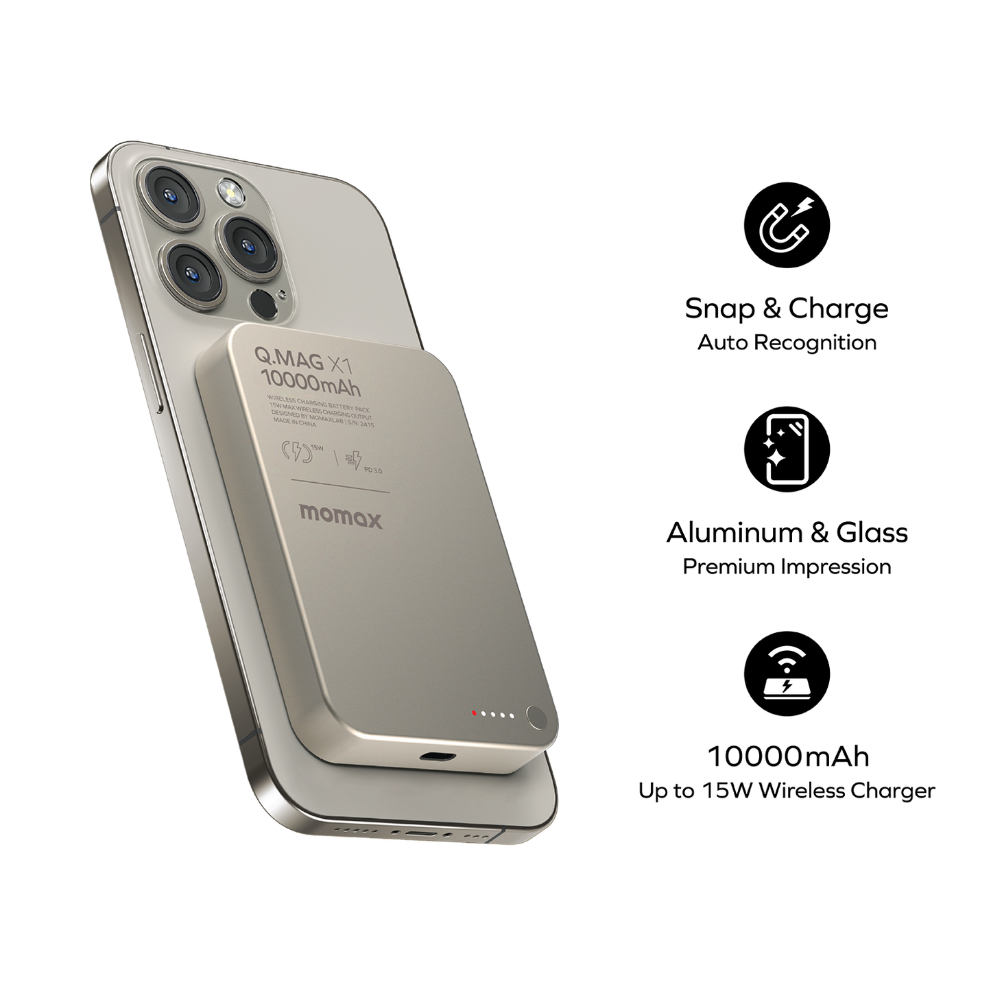 Q.Mag X1 Magnetic Wireless Power Bank 10000mAh - Gen 2