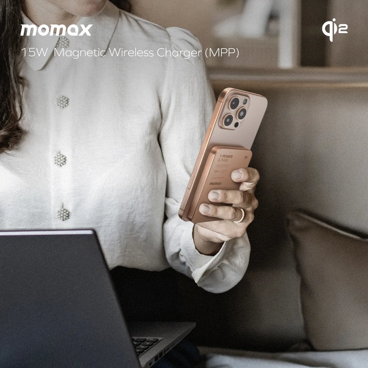 1-Power Q.Pass Qi2 Magnetic Wireless Power Bank 5000mAh