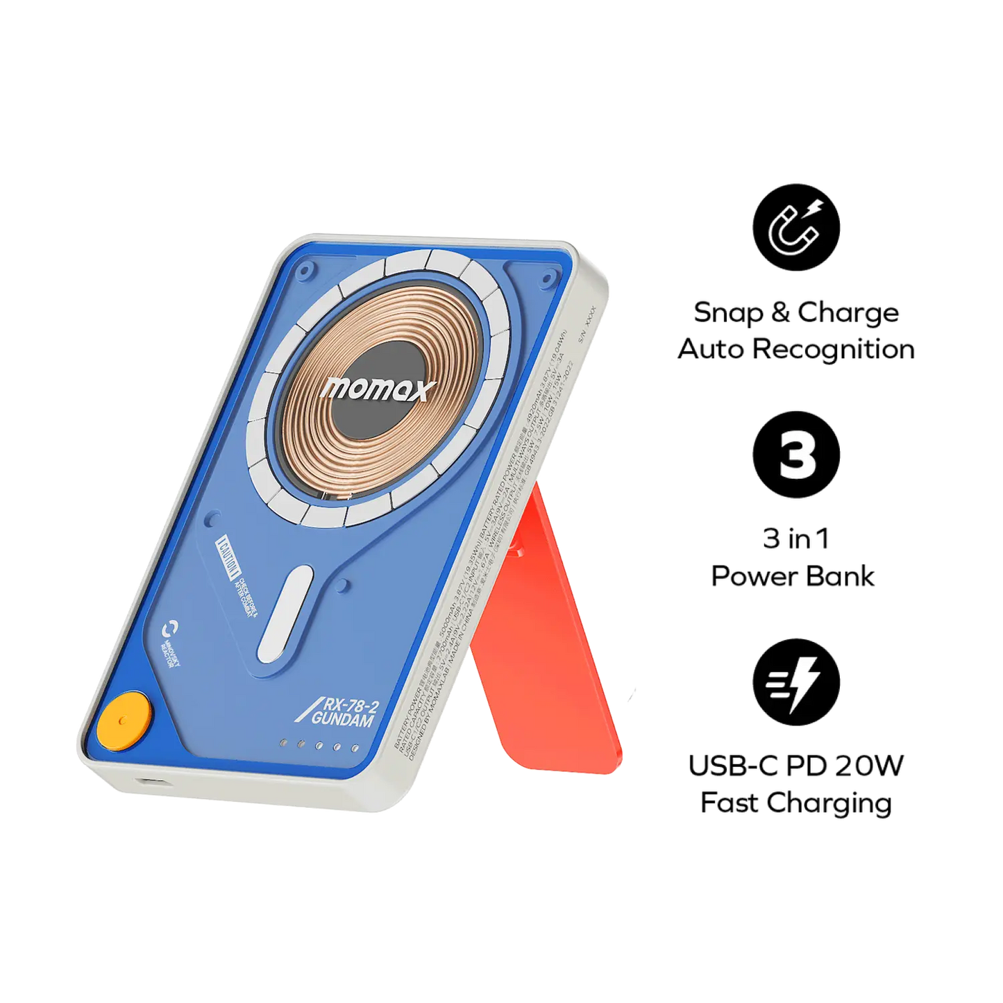 1-Power X Pro Magnetic Wireless Power Bank 5000mAh With Built-In USB-C Cable - Limited Edition