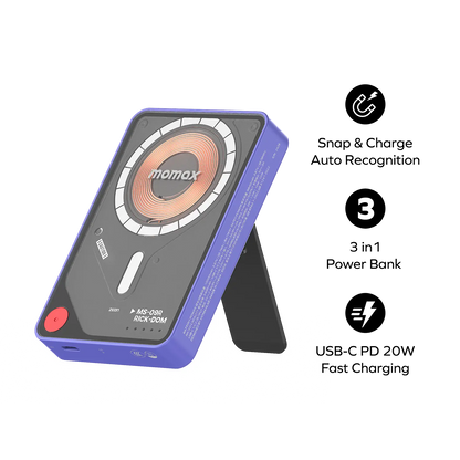 1-Power X Pro+ Magnetic Wireless Power Bank 10000mAh With Built-In USB-C Cable - Limited Edition