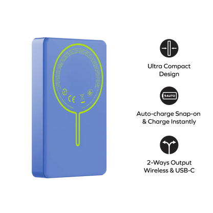 1-Power Pass Magnetic Wireless Power Bank 10000mAh