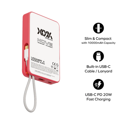 1-Power X Power Bank 10000mAh With Built-in USB-C Cable - Limited Edition
