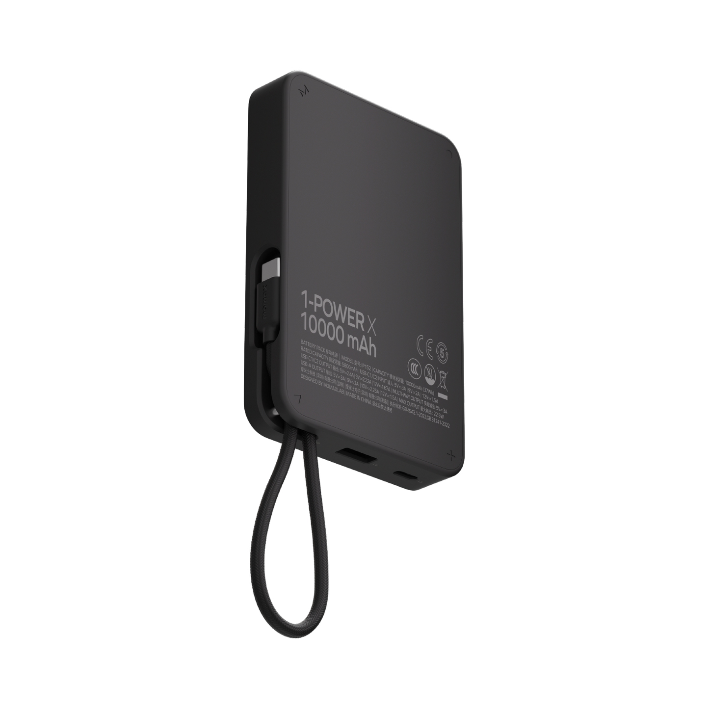 1-Power X Power Bank 10000mAh With Built-in USB-C Cable