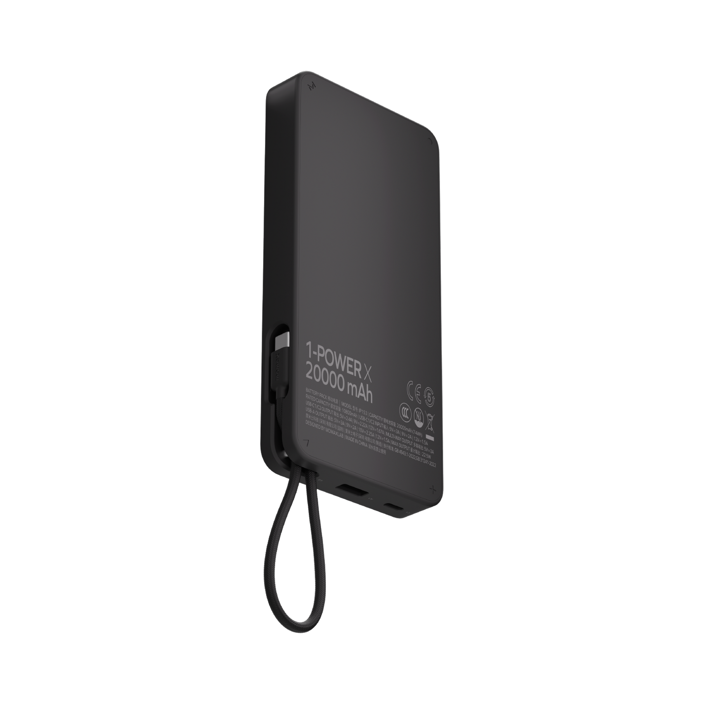 1-Power X Power Bank 20000mAh With Built-In USB-C Cable