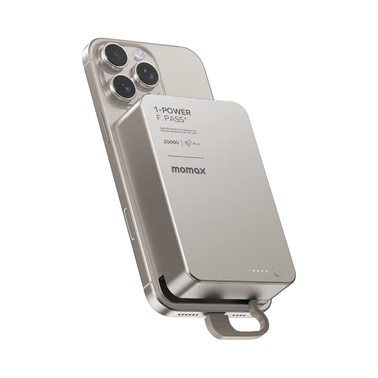 1-Power F.Pass⁺ 20000mAh Battery Pack with Built-in Cable and Magnetic Attachment