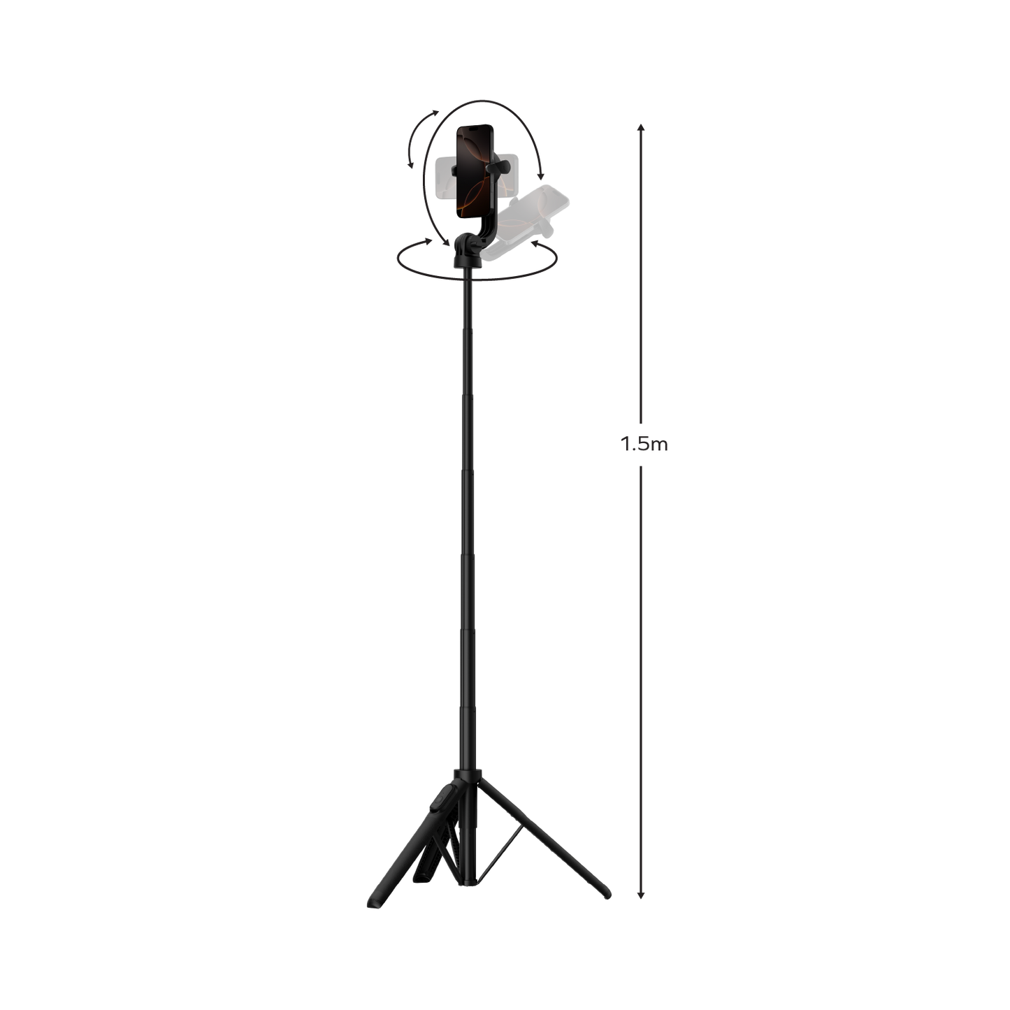 1-Snap Pole Magnetic Tripod Selfie Stick with Wireless Remote