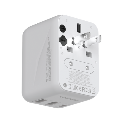 1-World 3-Port Travel Charger 20W