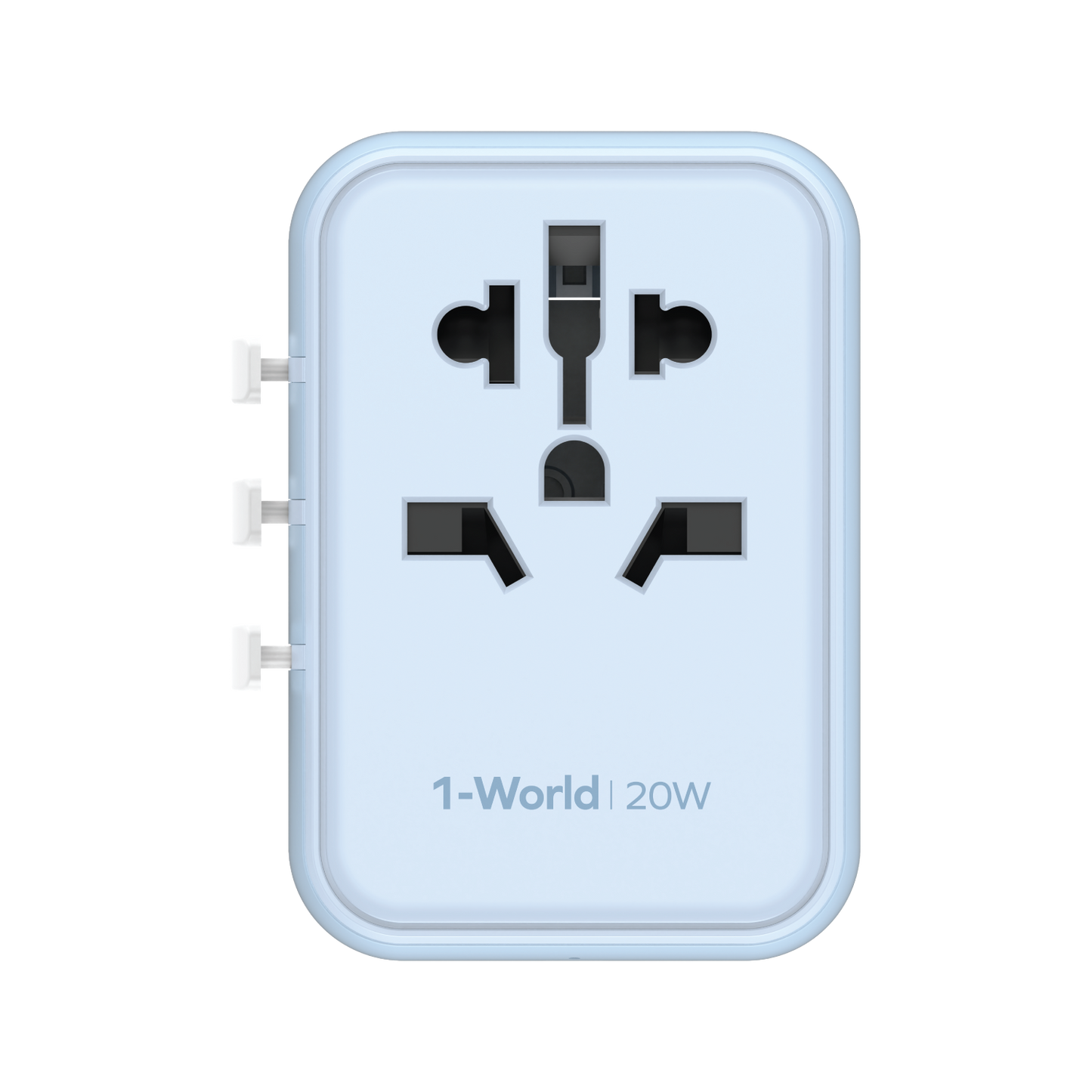1-World 3-Port Travel Charger 20W