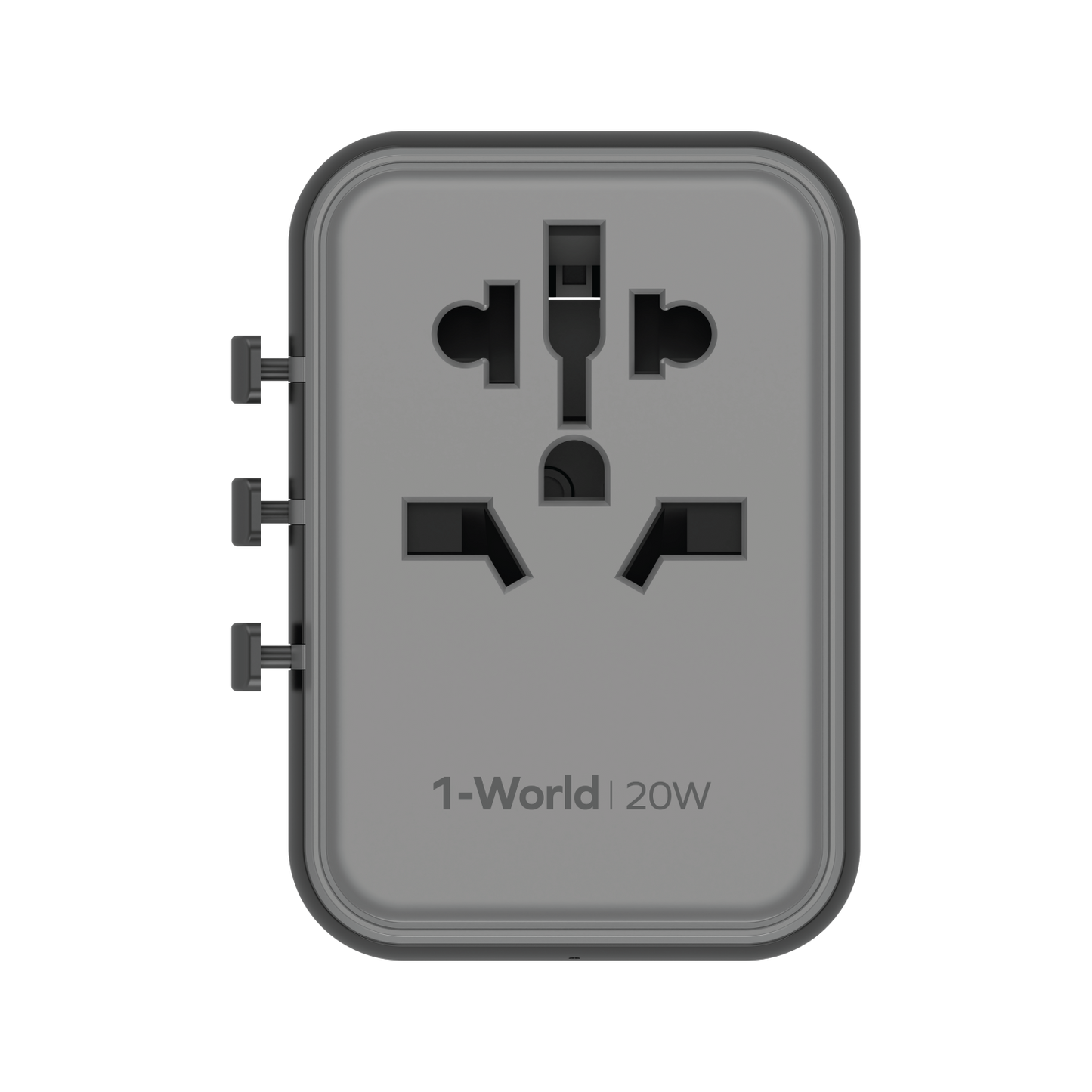 1-World 3-Port Travel Charger 20W