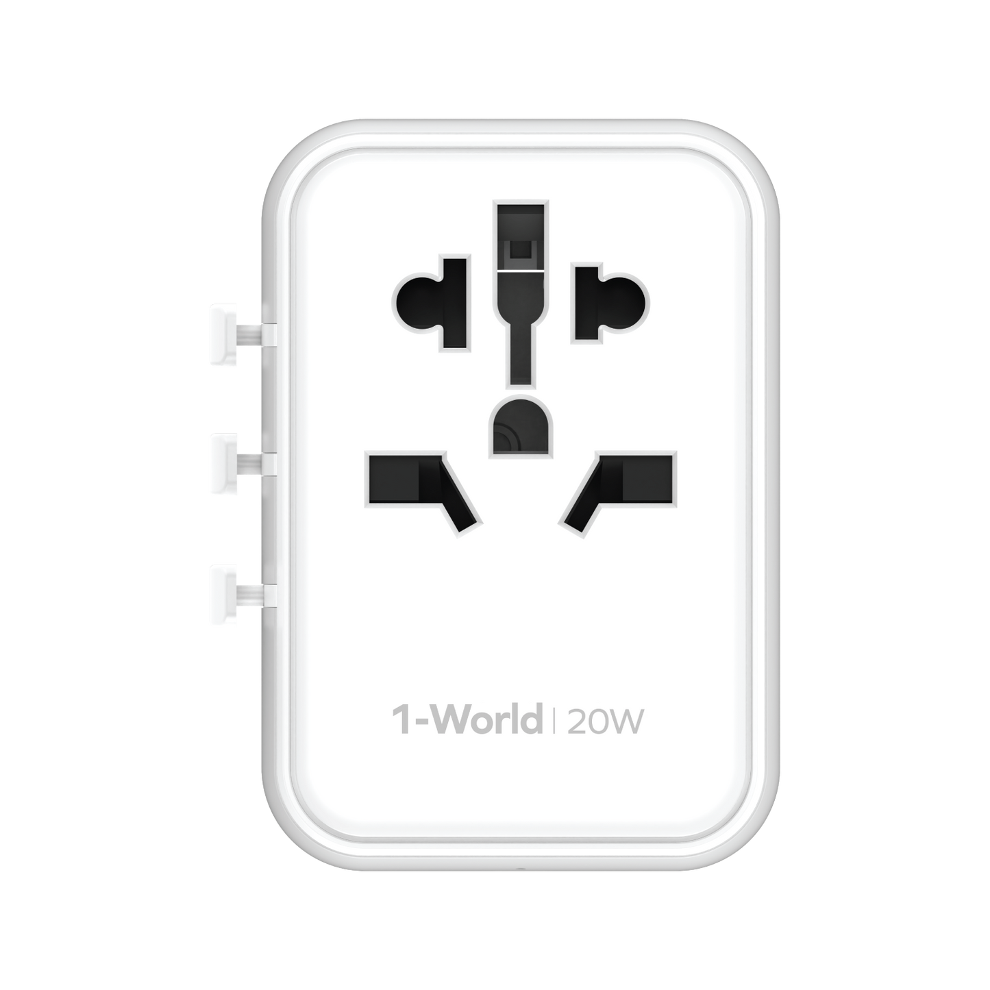 1-World 3-Port Travel Charger 20W