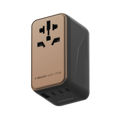 1-World 4-Port GaN Travel Charger 170W + USB-C Cable