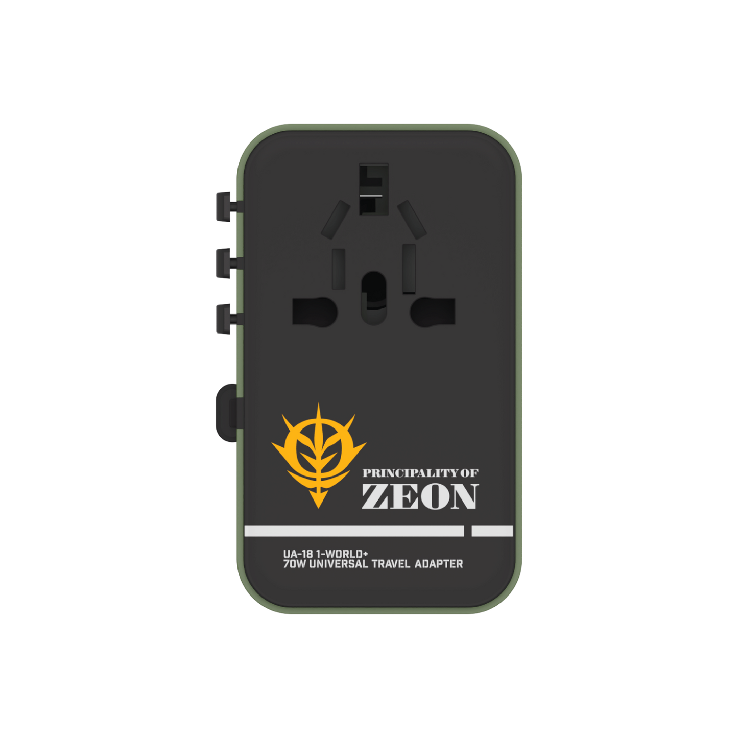 1-World+ 3-Port Travel GaN Charger With Built-in USB-C Cable 70W - Limited Edition