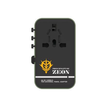 1-World+ 3-Port Travel GaN Charger With Built-in USB-C Cable 70W - Limited Edition