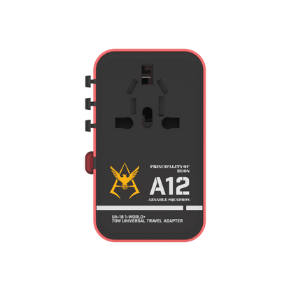 1-World+ 3-Port Travel GaN Charger With Built-in USB-C Cable 70W - Limited Edition