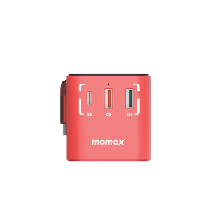 1-World+ 3-Port Travel GaN Charger With Built-in USB-C Cable 70W - Limited Edition