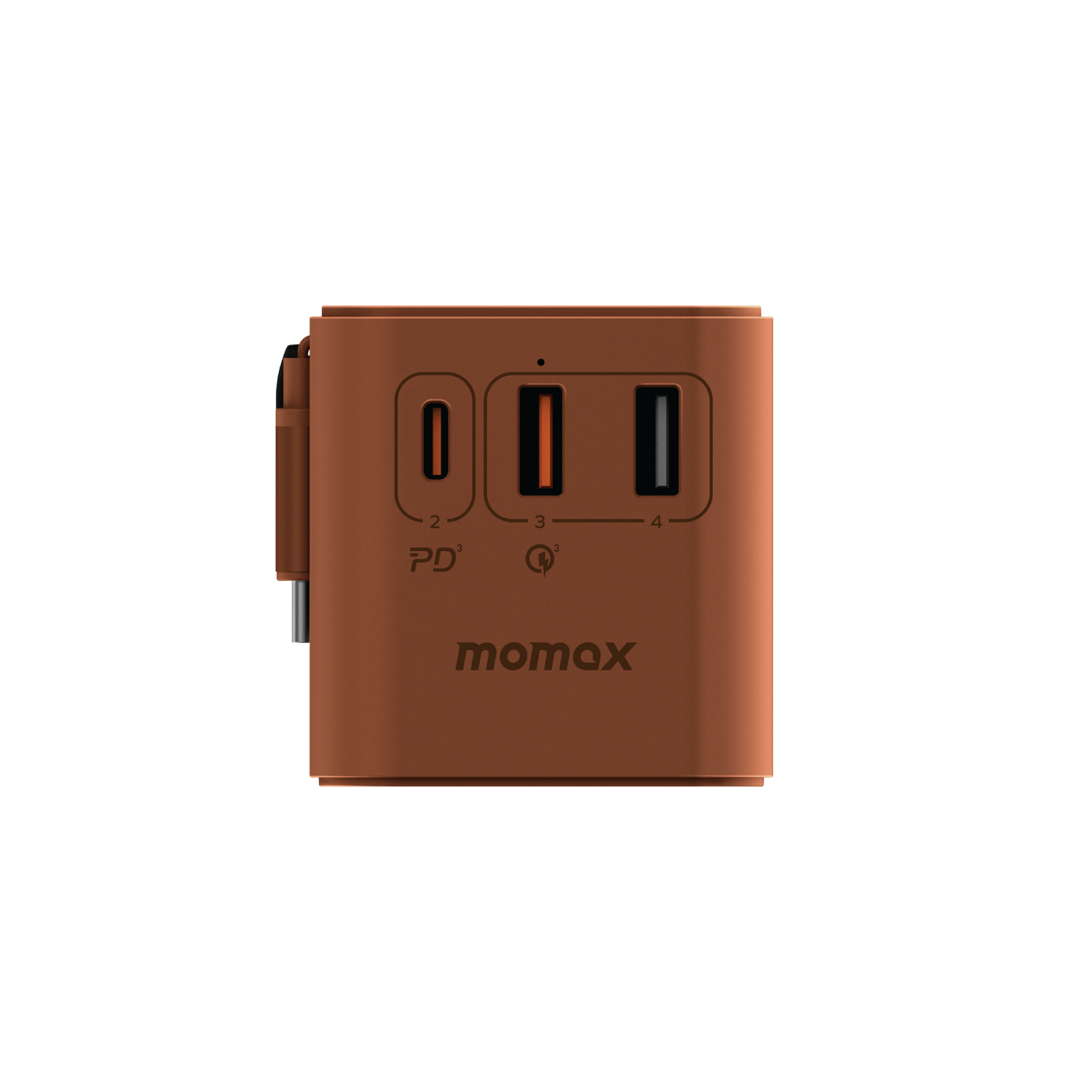 1-World+ 3-Port Travel GaN Charger With Built-in USB-C Cable 70W