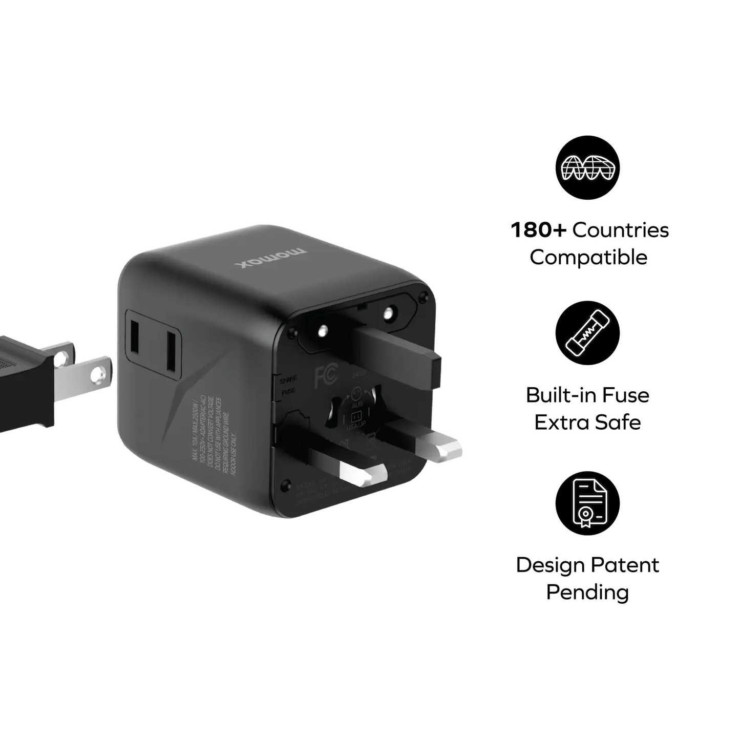 1-World Universal Travel Charger with Dual AC