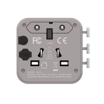 1-World Universal Travel Charger with Dual AC