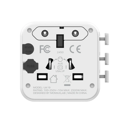 1-World Universal Travel Charger with Dual AC