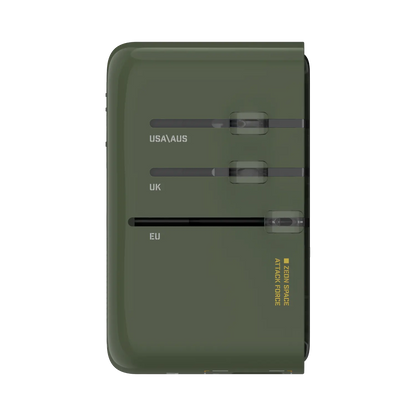 1-World+ Flow 4-Port Travel Charger With Built-In USB-C Cable 35W - Limited Edition